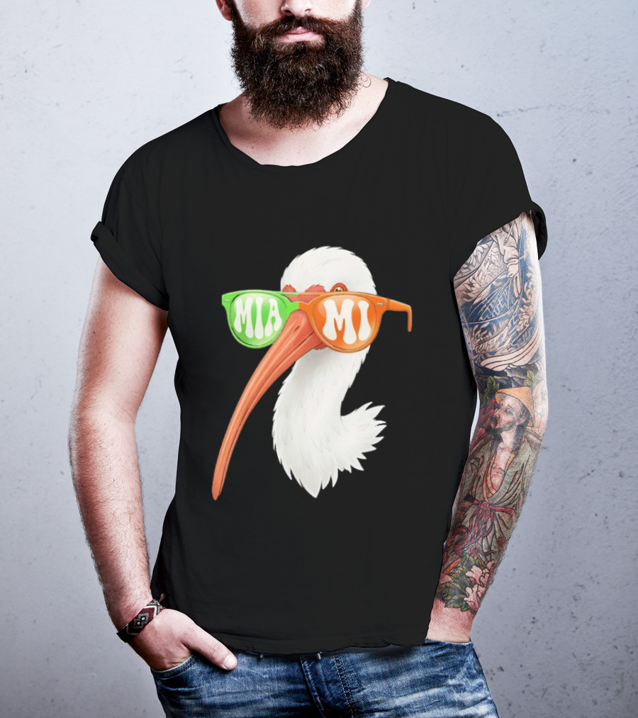 Miami White Ibis Sunglasses MIA MI T-Shirt