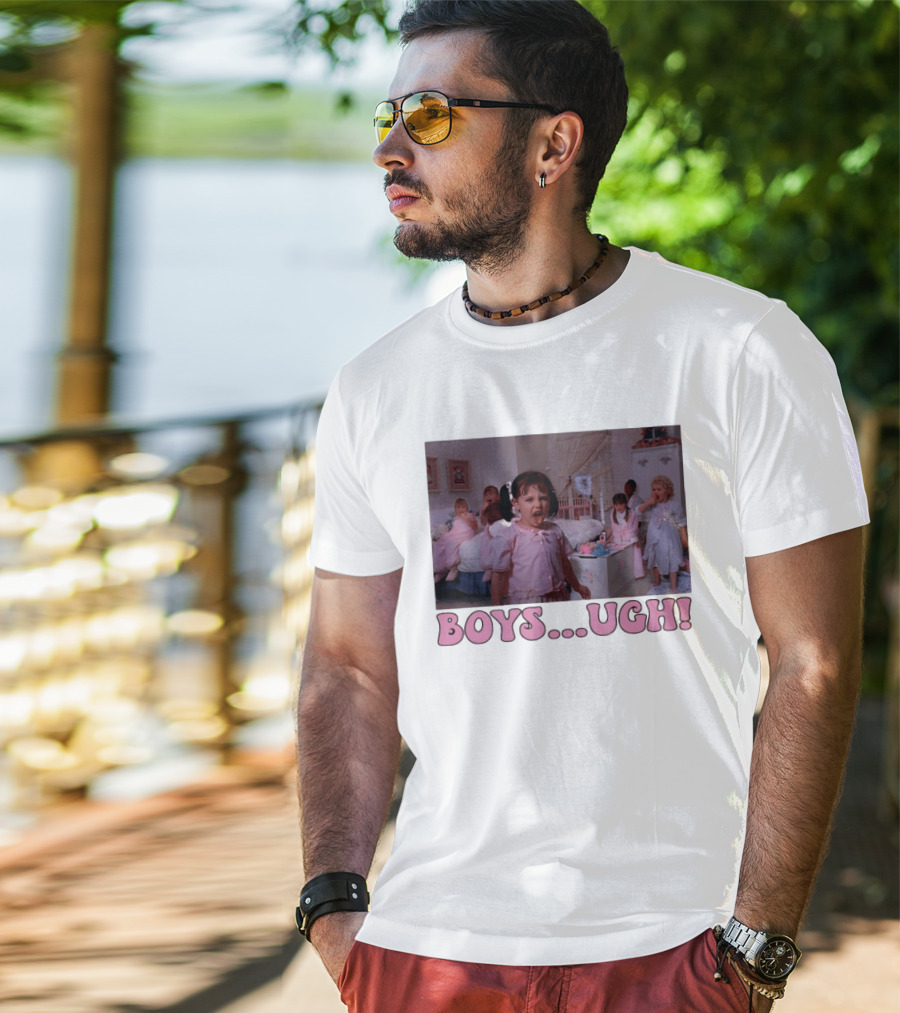 Boys Ugh Funny Valentine's Day Pink Pajama Party Classic Movie Scene T-Shirt