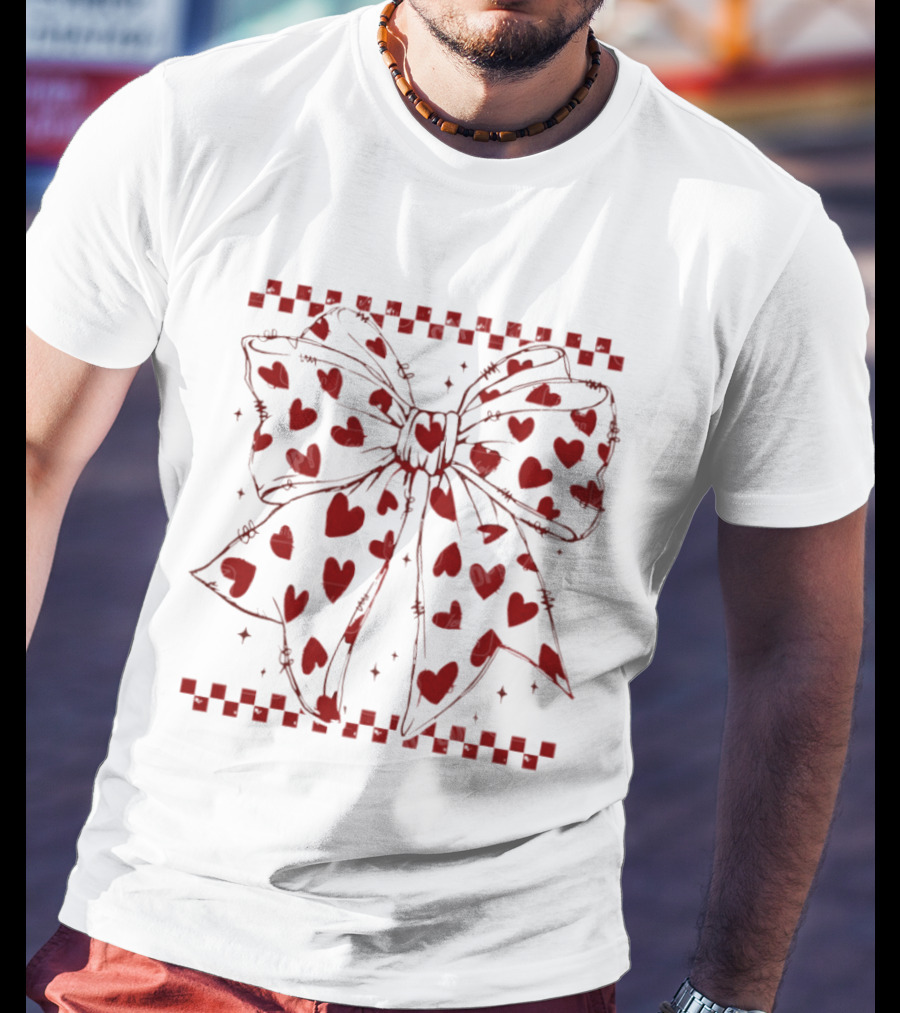 Coquette Bow Heart Valentine’s Day T-Shirt