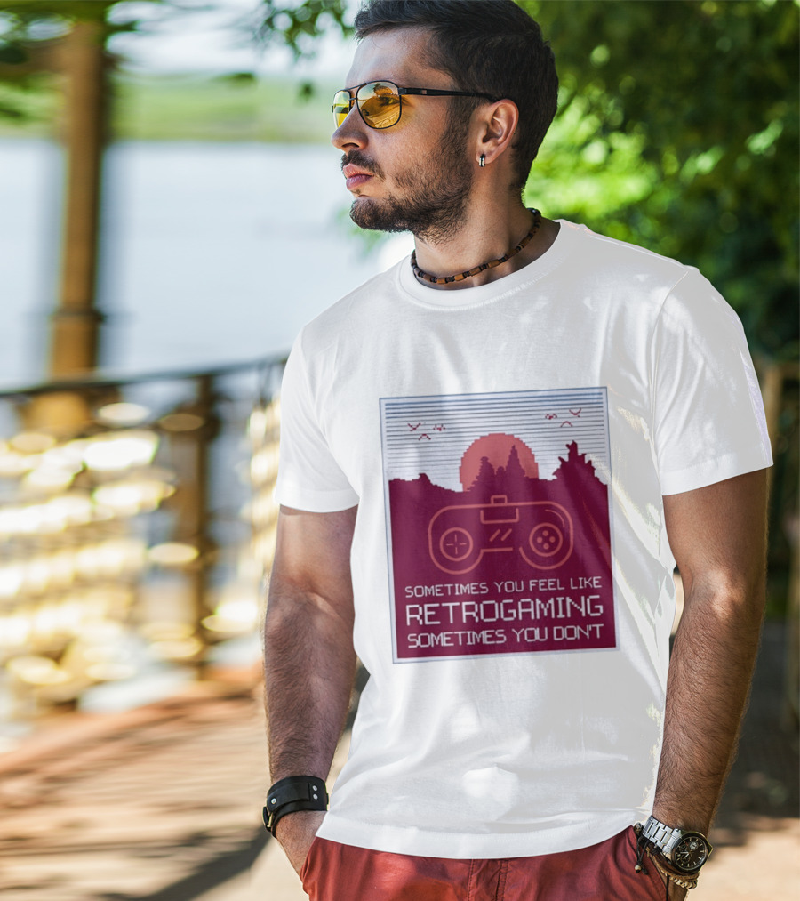 Sometimes You Feel Like Retrogaming Sometimes You Don't Controller Sunset Scene T-Shirt