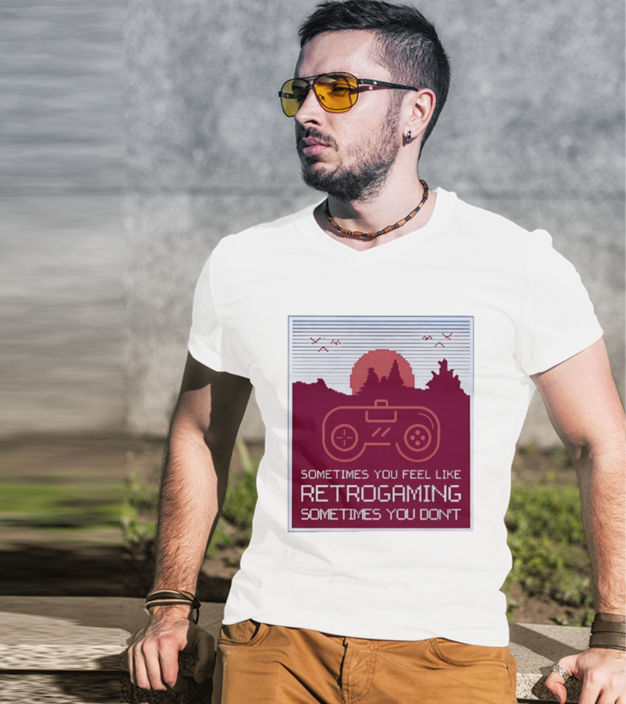 Sometimes You Feel Like Retrogaming Sometimes You Don't Controller Sunset Scene T-Shirt