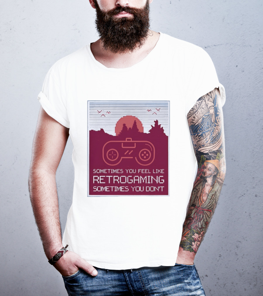 Sometimes You Feel Like Retrogaming Sometimes You Don't Controller Sunset Scene T-Shirt