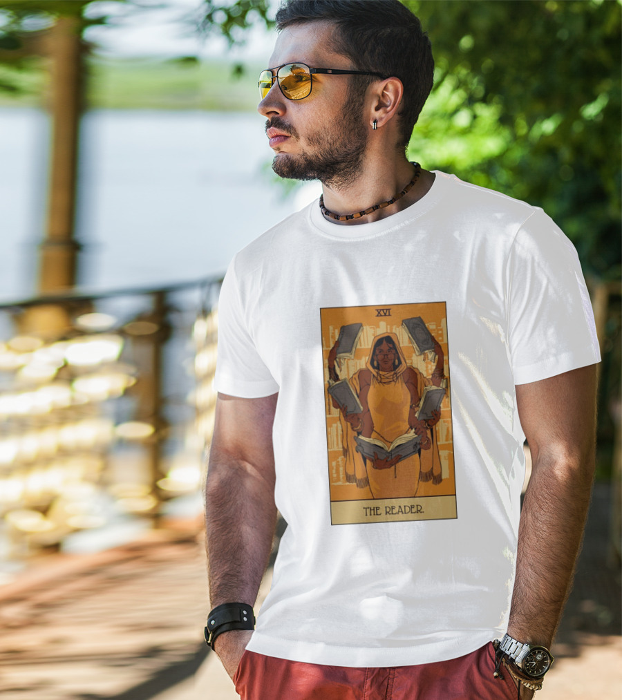 XVI The Reader Tarot Card Modern Witch Aesthetic Books Library T-Shirt