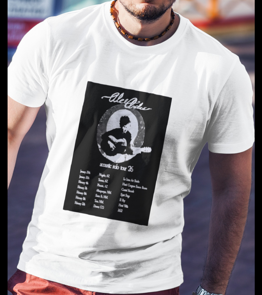 Alec André Acoustic Solo Tour 2026 Concert Dates And Locations T-Shirt