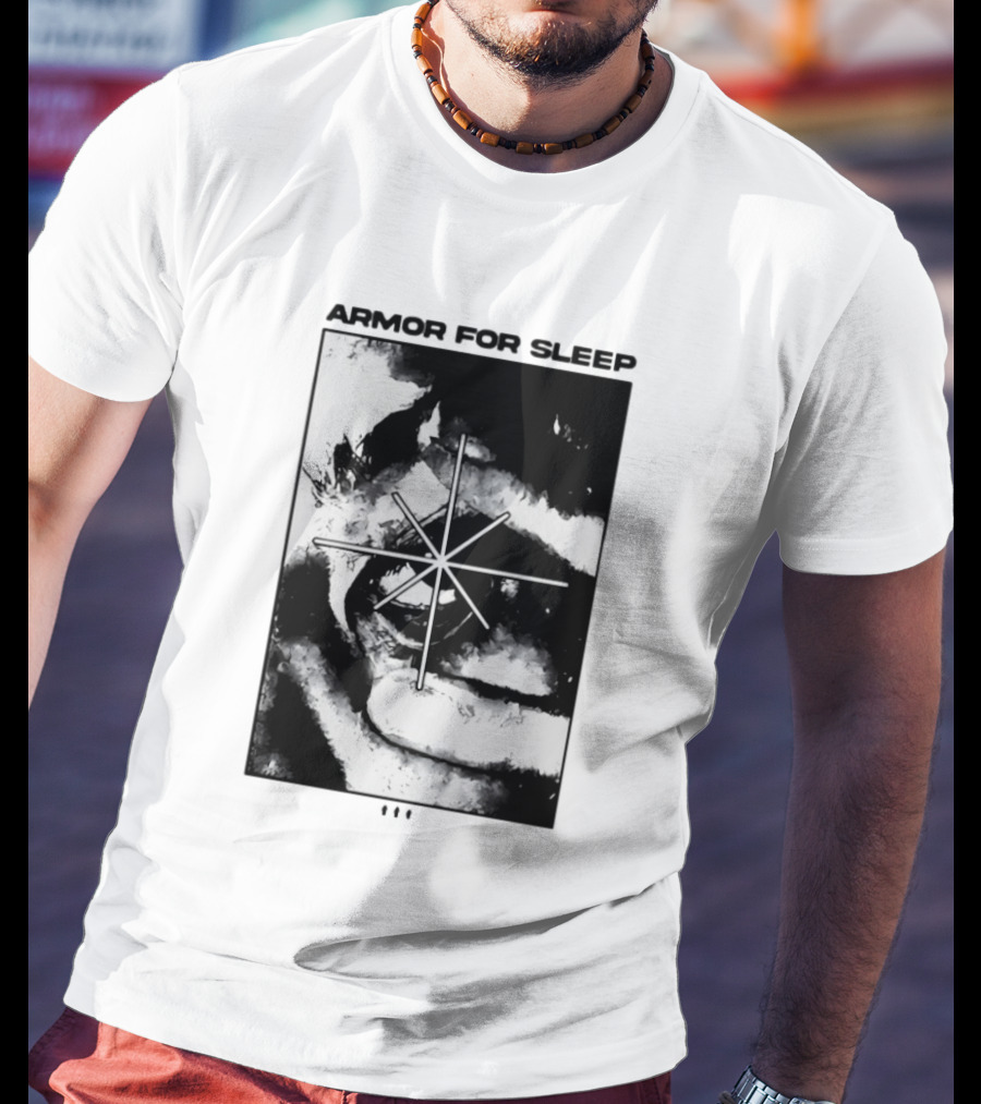 Armor For Sleep Eyeball Star Symbol Monochrome T-Shirt