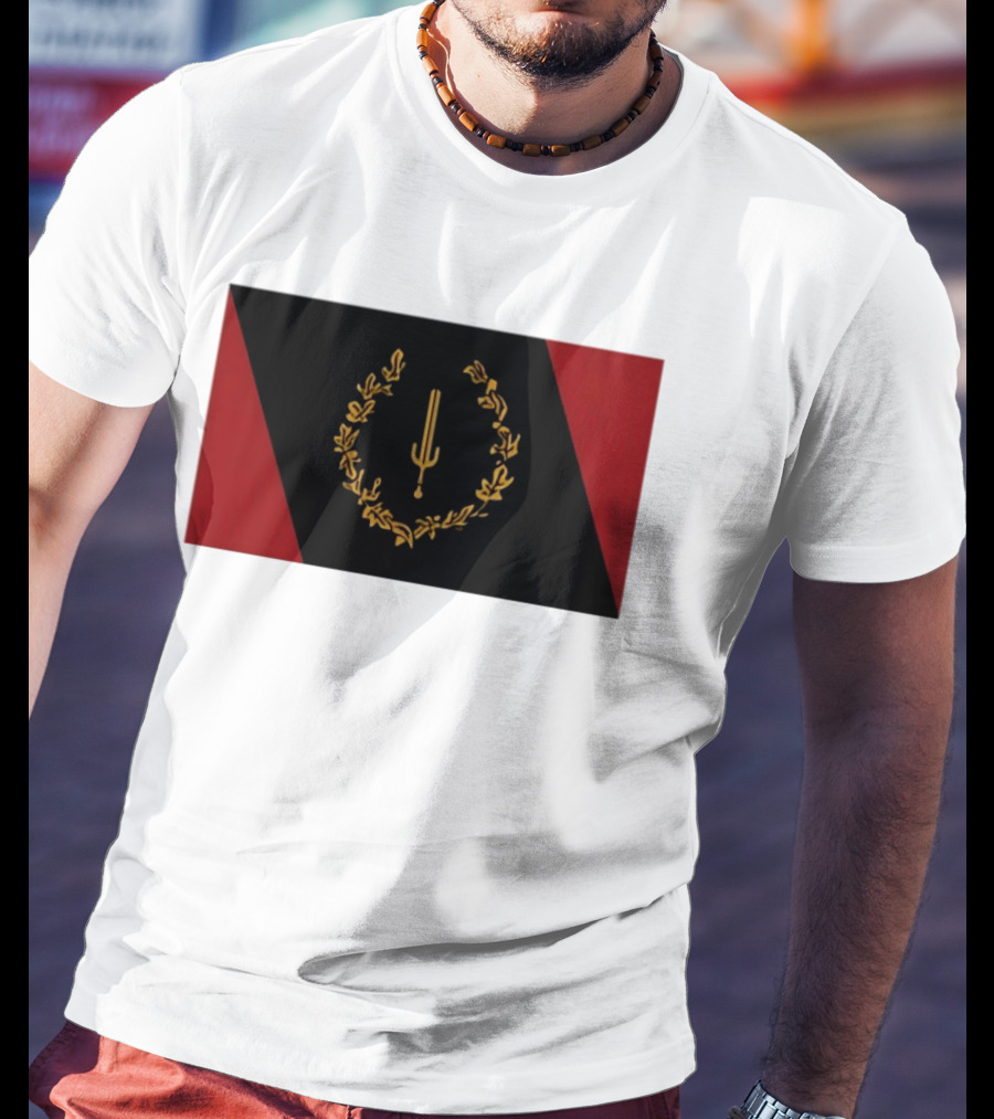 Black American Heritage Flag Laurel Wreath And Torch T-Shirt