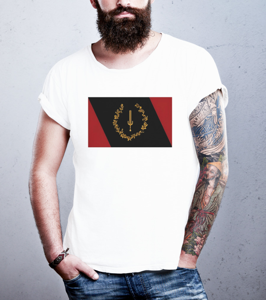 Black American Heritage Flag Laurel Wreath And Torch T-Shirt