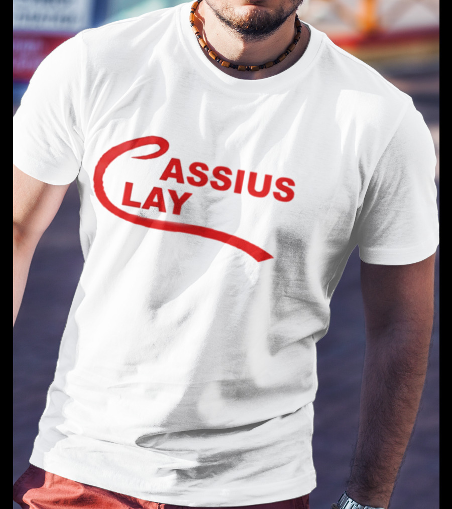 Cassius Clay Muhammad Ali Red Text Stylish Nostalgic T-Shirt