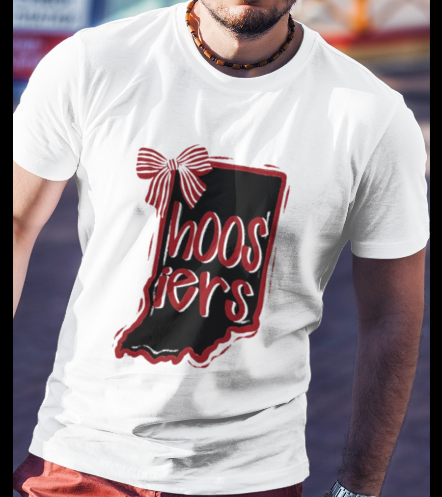 Hoosiers Indiana State Outline Bow Game Day T-Shirt