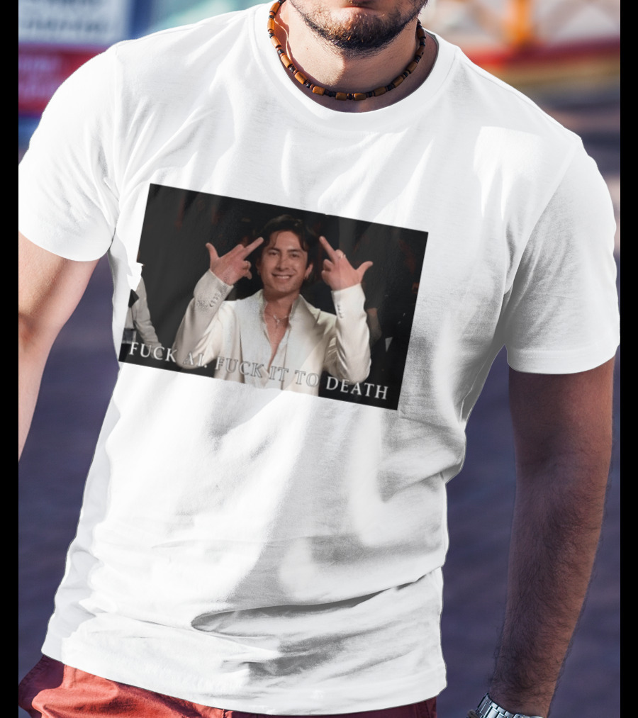 Hudson Williams Fuck AI Fuck It To Death Middle Finger Gesture T-Shirt