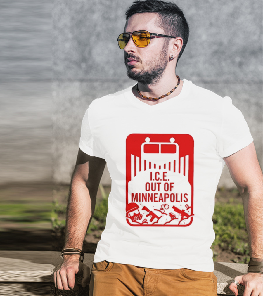 I.C.E. Out Of Minneapolis Protest Message T-Shirt