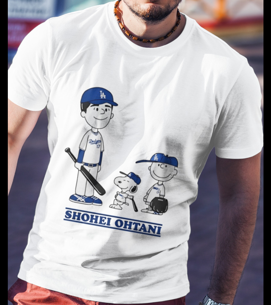 Snoopy Shohei Ohtani Los Angeles Dodgers Baseball Peanuts T-Shirt