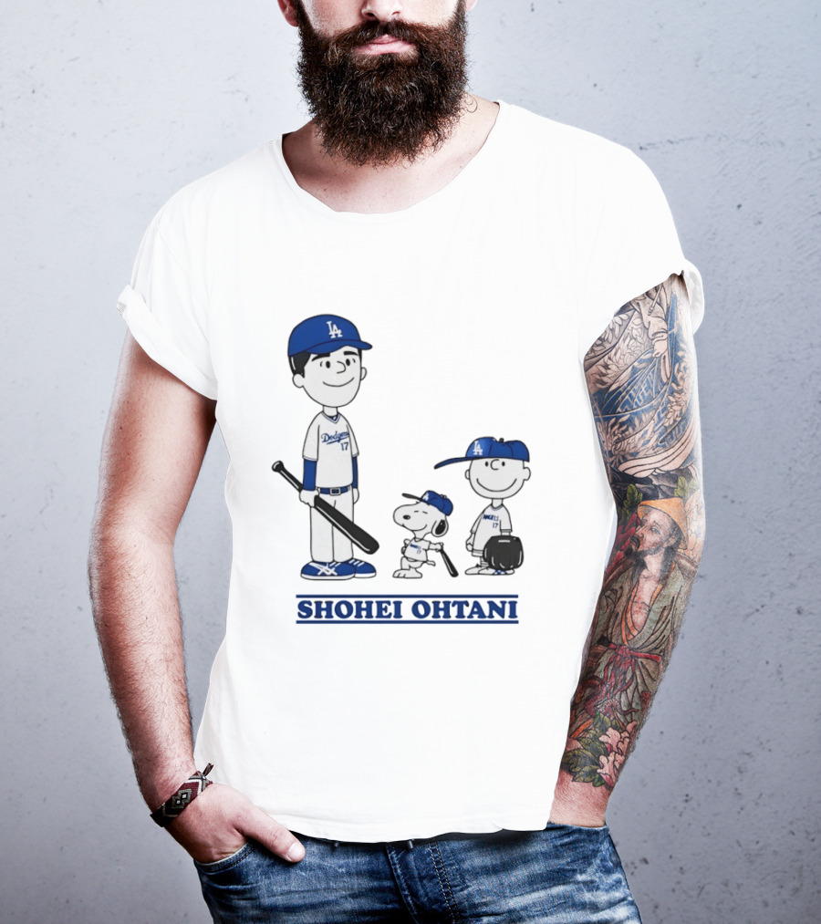 Snoopy Shohei Ohtani Los Angeles Dodgers Baseball Peanuts T-Shirt