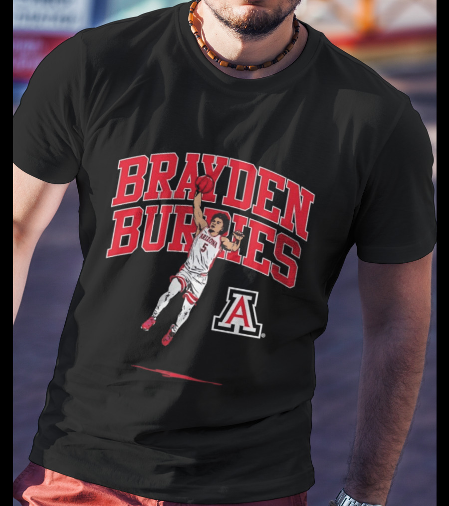 Arizona Basketball Brayden Burries Athlete Number 5 T-Shirt