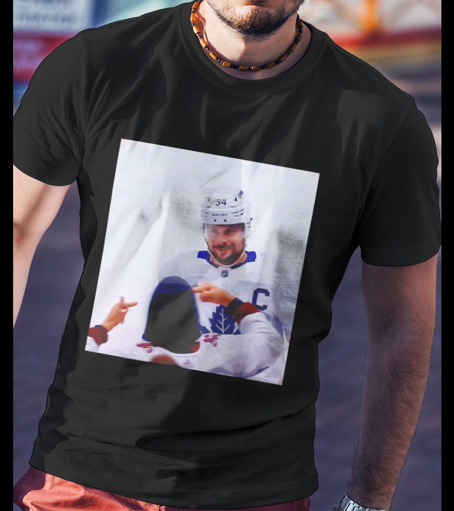 Auston Matthews Smirk Number 34 Maple Leafs Captain Ice Hockey Moment T-Shirt