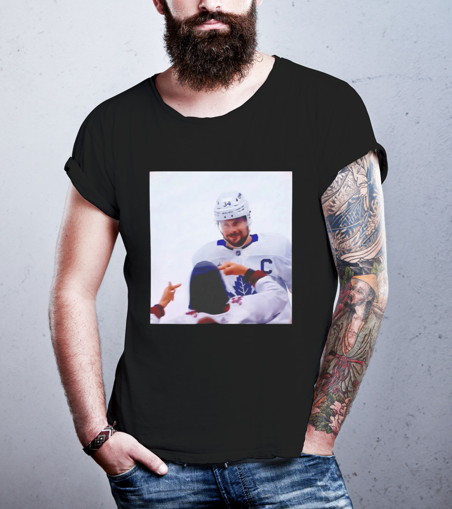 Auston Matthews Smirk Number 34 Maple Leafs Captain Ice Hockey Moment T-Shirt