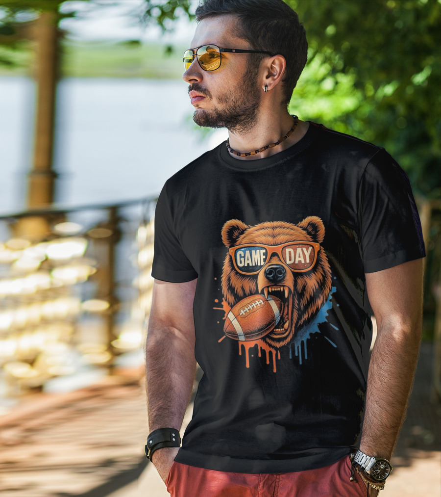 Bear Game Day Football Sunglasses Roaring Bear T-Shirt