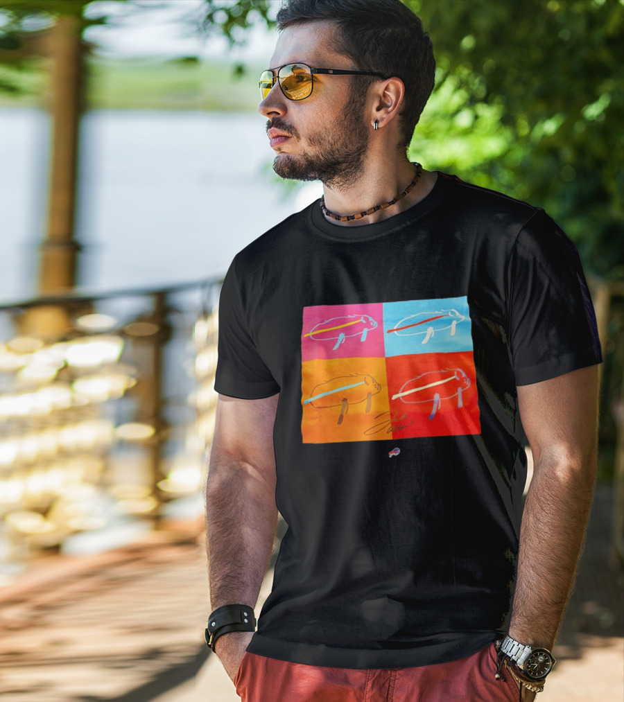 Buffalo Bills Pop Art Josh Allen Signature T-Shirt
