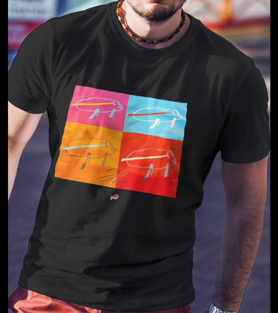 Buffalo Bills Pop Art Josh Allen Signature T-Shirt