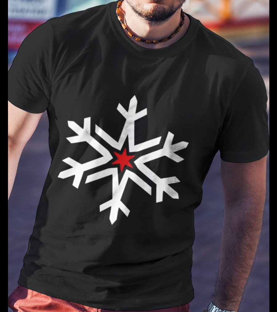 Chicago Iceman Snowflake Red Star T-Shirt