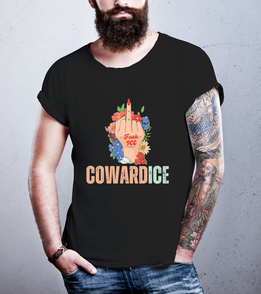Middle Finger Floral Cowardice Fuck Ice T-Shirt