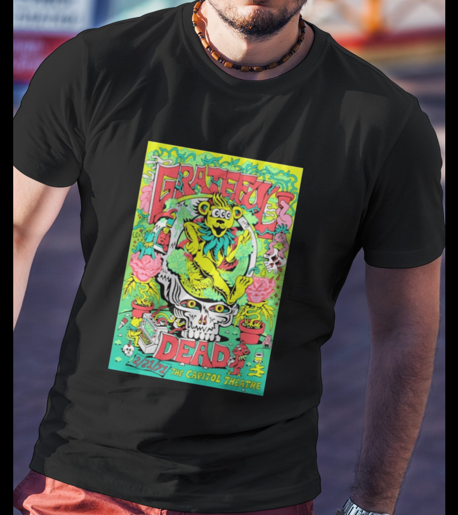 Grateful Dead Bear Skull Capitol Theatre February 21 1971 T-Shirt