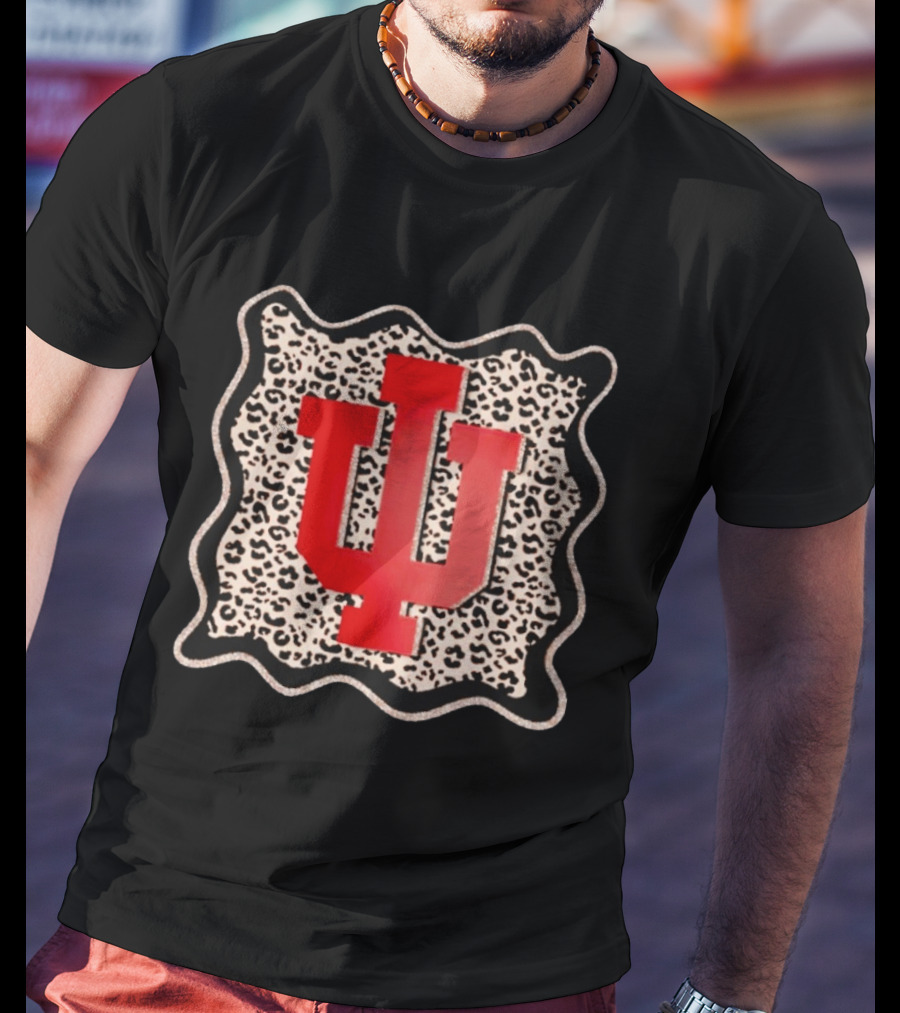 Hoosier Luxe Leopard IU Game Day Glam Indiana T-Shirt