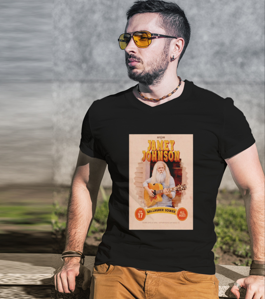 Jamey Johnson Live San Diego Gallagher Square January 17 All Ages Event 2026 T-Shirt
