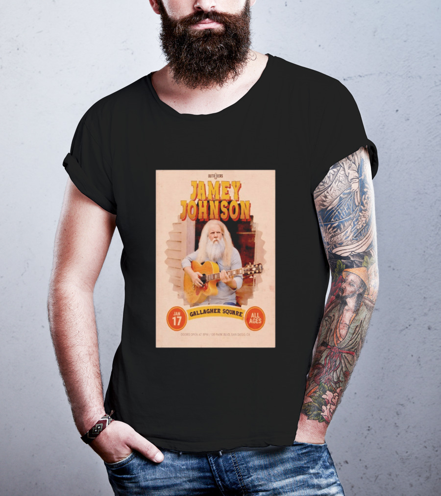 Jamey Johnson Live San Diego Gallagher Square January 17 All Ages Event 2026 T-Shirt