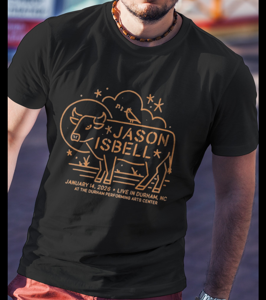 Jason Isbell Live Durham Jan 14 2026 DPAC Concert T-Shirt