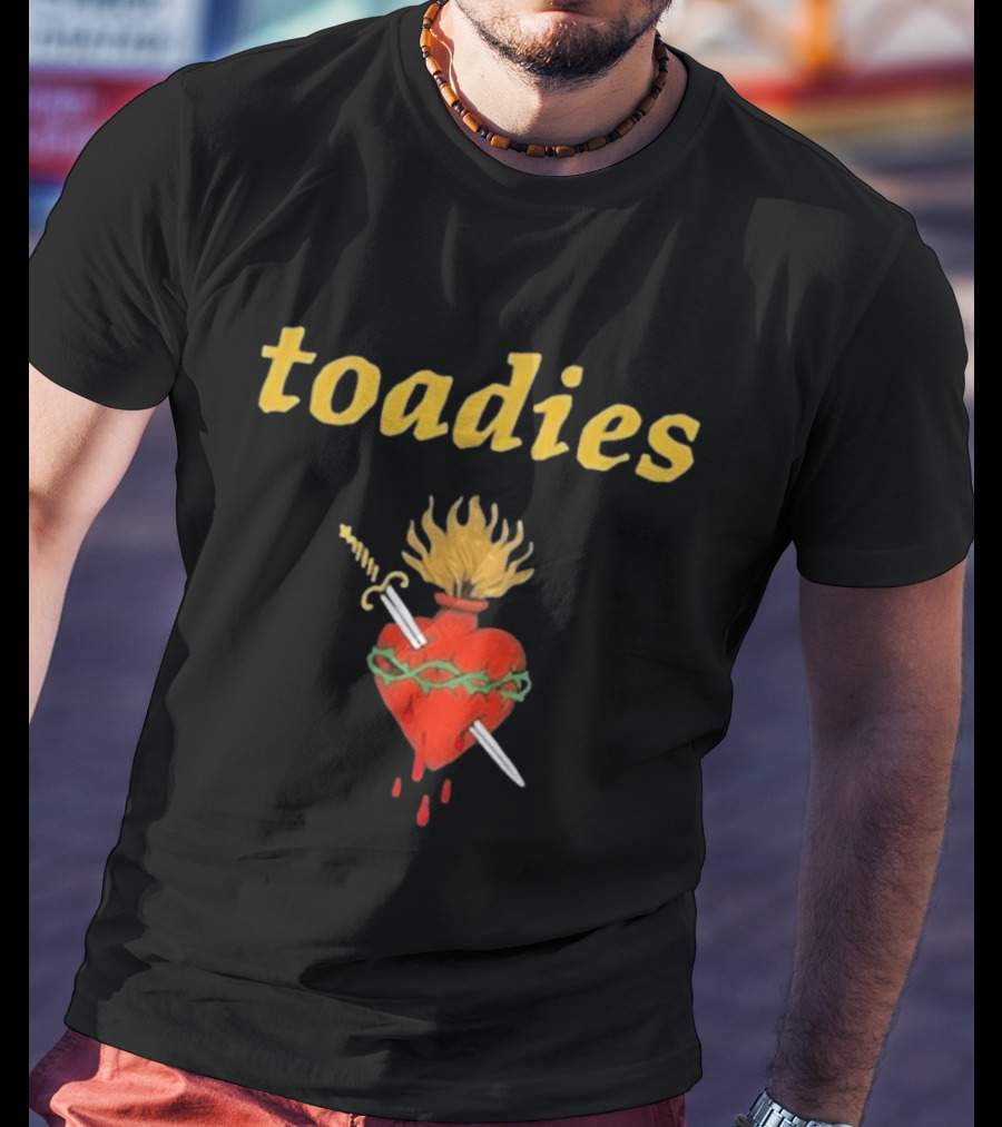 Toadies Sacred Heart Flaming Sword And Crown Of Thorns T-Shirt
