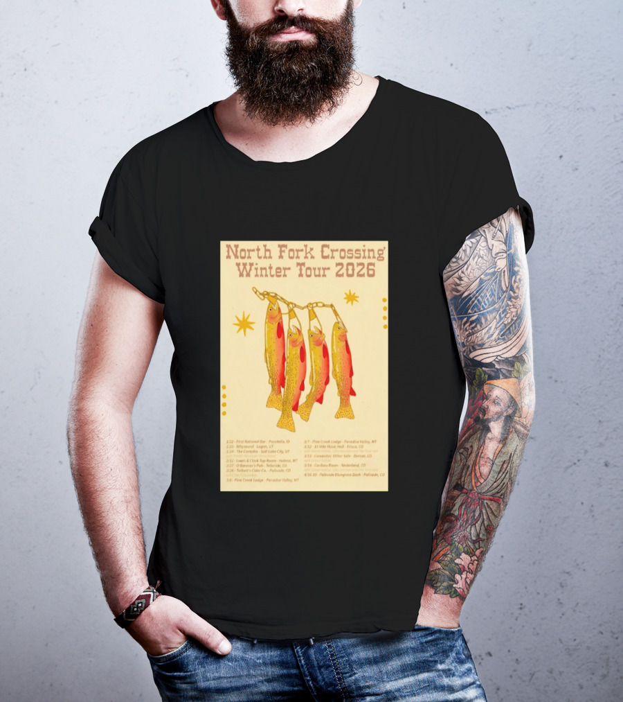 North Fork Crossing Winter Tour 2026 Dates And Locations Trout Chain T-Shirt