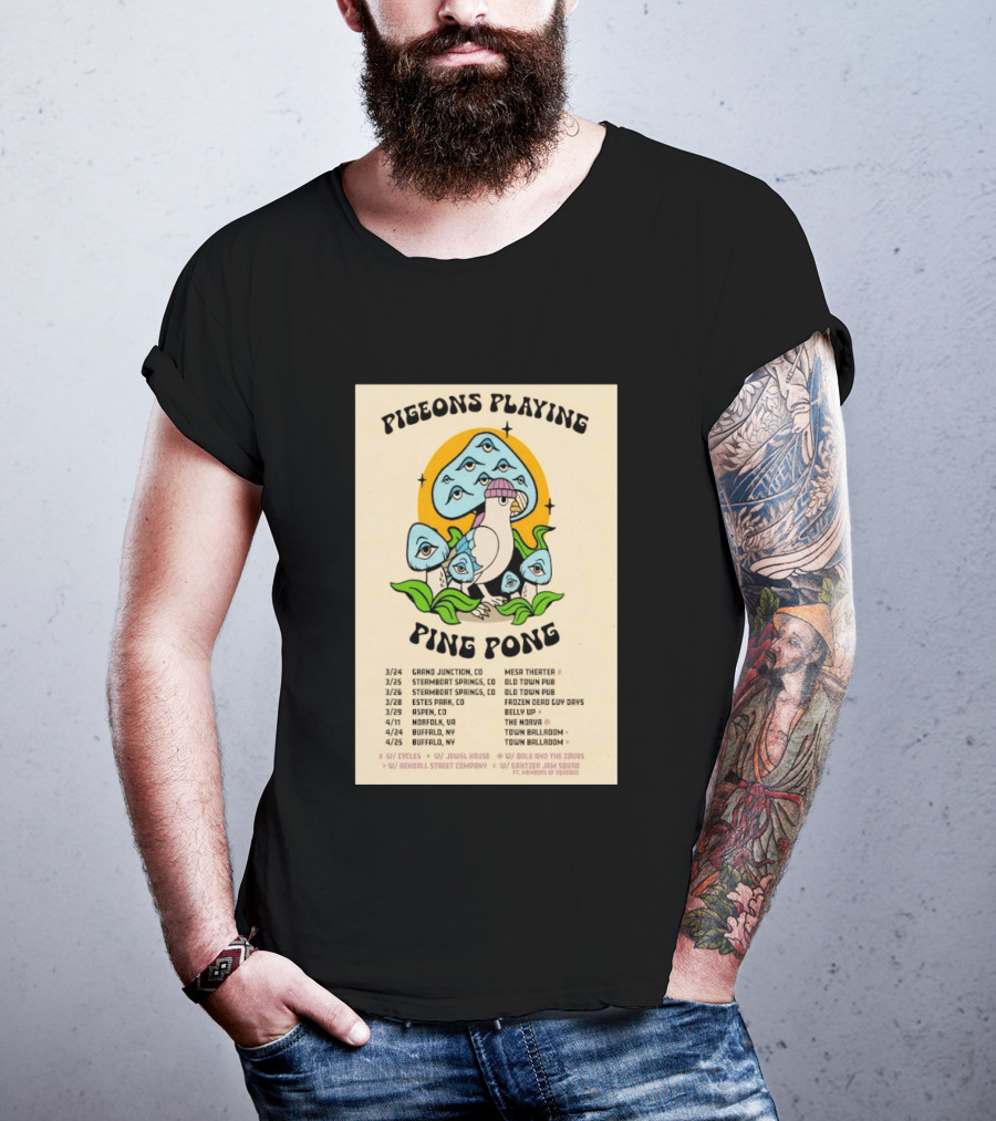 Pigeons Playing Ping Pong Winter And Spring Tour 2026 T-Shirt