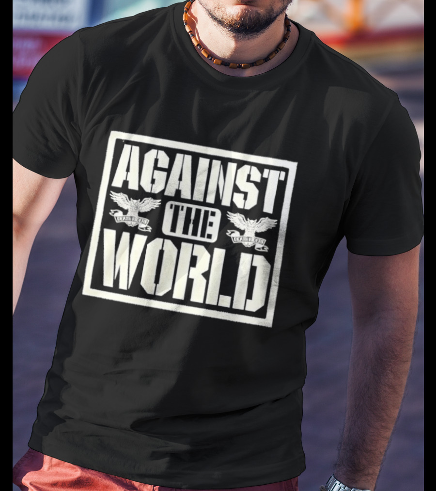 Against The World Eagle Motif T-Shirt