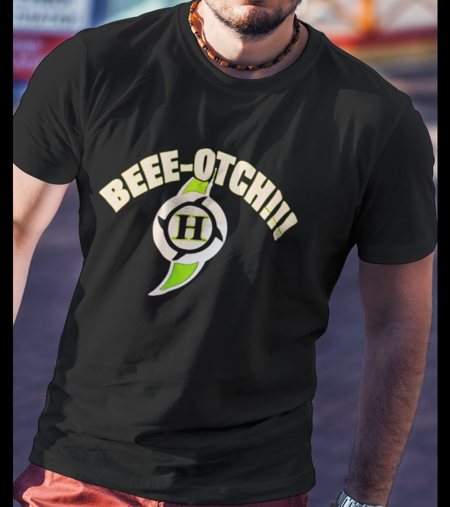 Beee Otch Hurricane Helms Symbol H Spinner T-Shirt