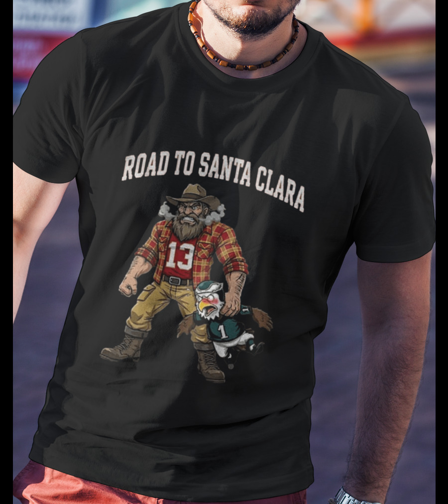 Road To Santa Clara 49ers Football 13 Eagles Rivalry T-Shirt