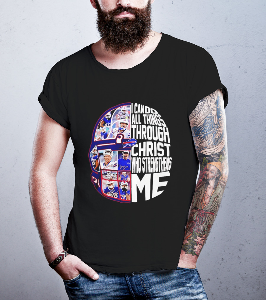 Buffalo Bills Players I Can Do All Things Through Christ Who Strengthens Me Helmet T-Shirt