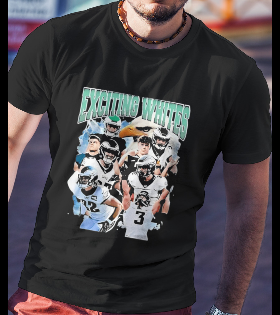 Philadelphia Eagles Exciting Whites Players And Eagle T-Shirt