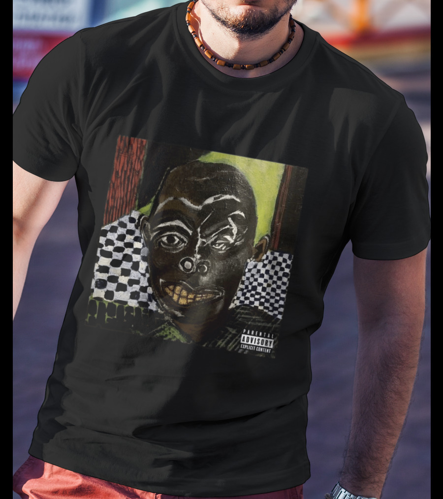 IDK Even The Devil Smiles Mixtape Album Cover Parental Advisory Checkerboard Background Dark Abstract T-Shirt