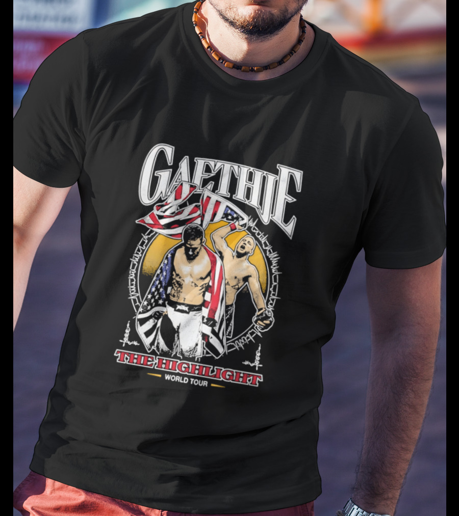 Gaethje The Highlight World Tour American Flag Fighters T-Shirt