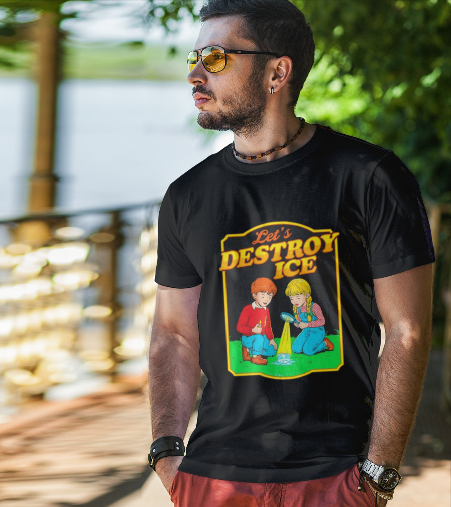 Let's Destroy Ice Kids With Magnifying Glass And Ice Cube T-Shirt