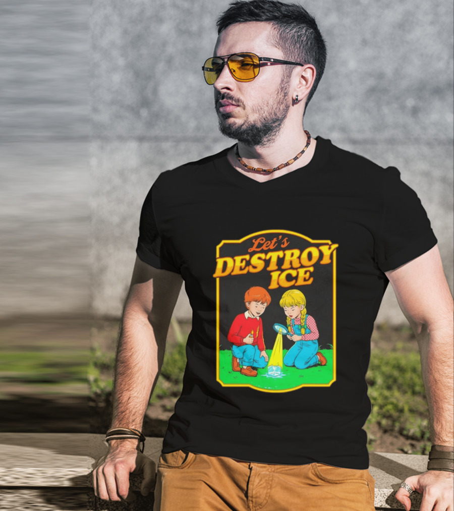 Let's Destroy Ice Kids With Magnifying Glass And Ice Cube T-Shirt