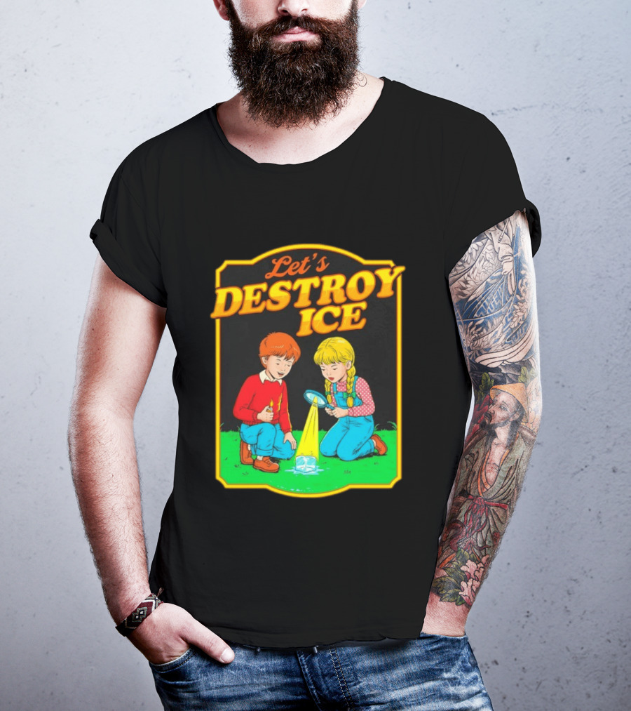 Let's Destroy Ice Kids With Magnifying Glass And Ice Cube T-Shirt