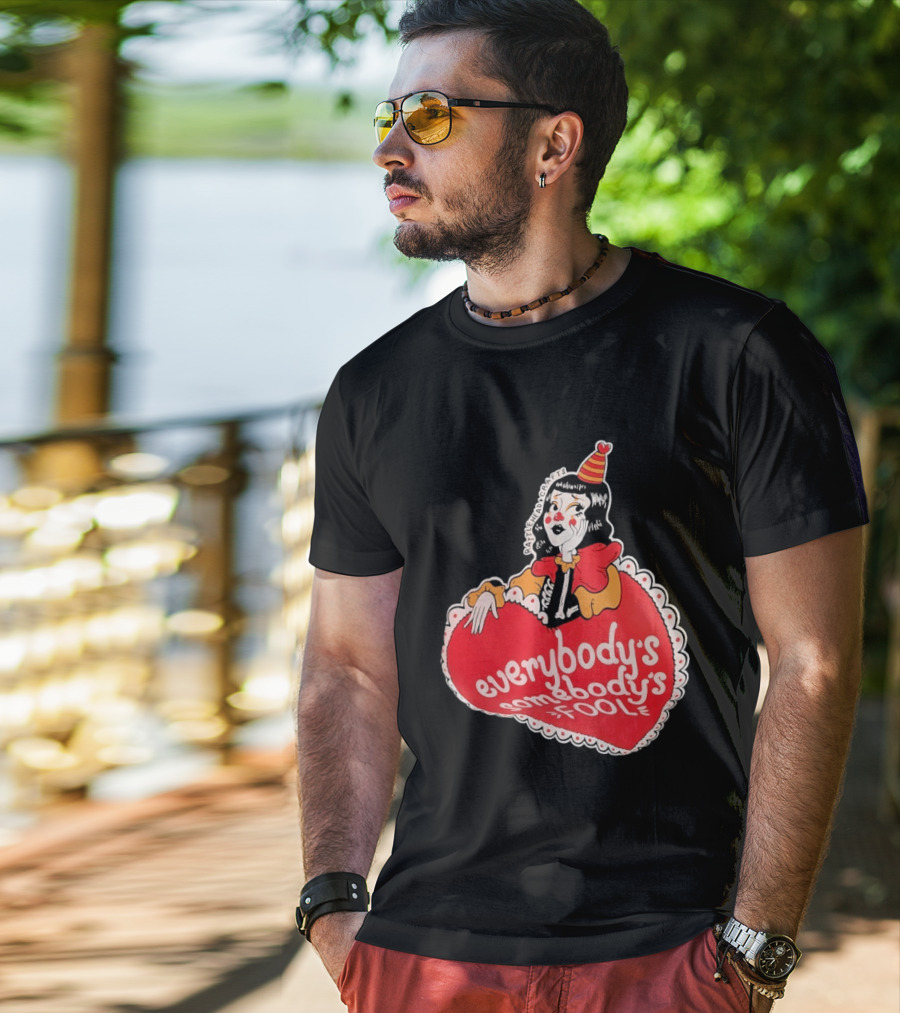 Everybody's Somebody's Fool Vintage Cartoon Clown Heart T-Shirt