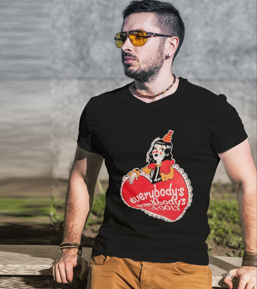 Everybody's Somebody's Fool Vintage Cartoon Clown Heart T-Shirt