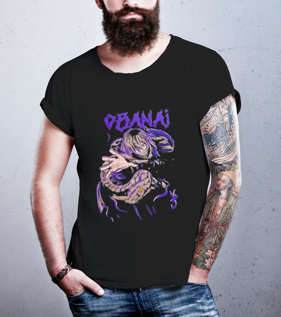 Obanai Iguro Snake Illustration From Demon Slayer Kimetsu No Yaiba Anime T-Shirt