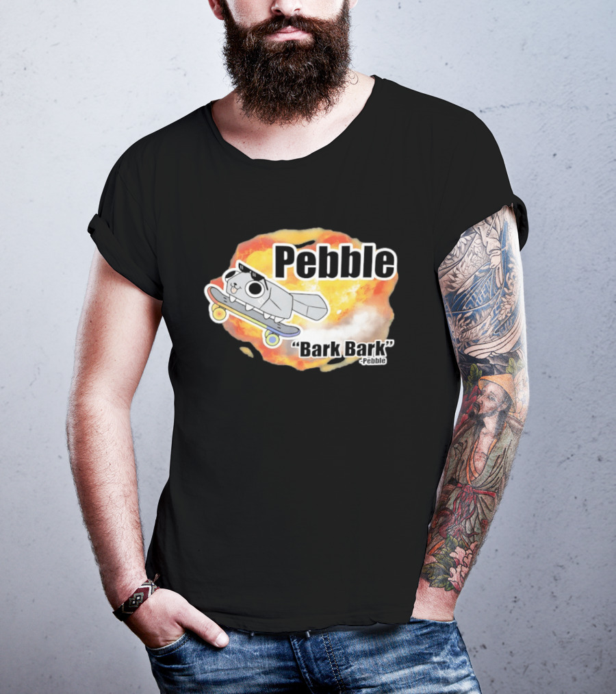 Pebble Bark Bark Skateboarding Cartoon Explosion T-Shirt
