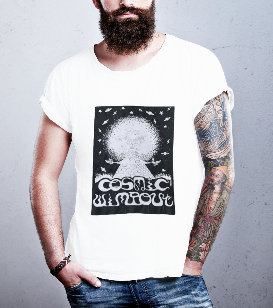Cosmic Wimpout Psychedelic Pyramid Dice Explosion With UFOs And Stars T-Shirt