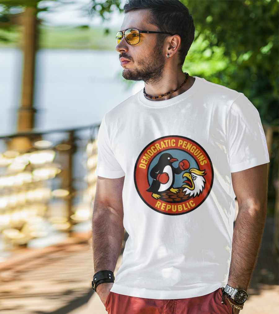 Democratic Penguins Republic Boxing Penguin Vs Eagle T-Shirt