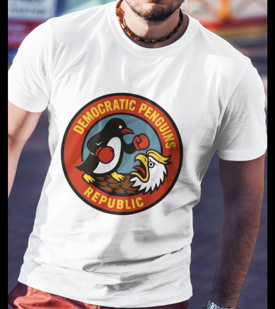 Democratic Penguins Republic Boxing Penguin Vs Eagle T-Shirt